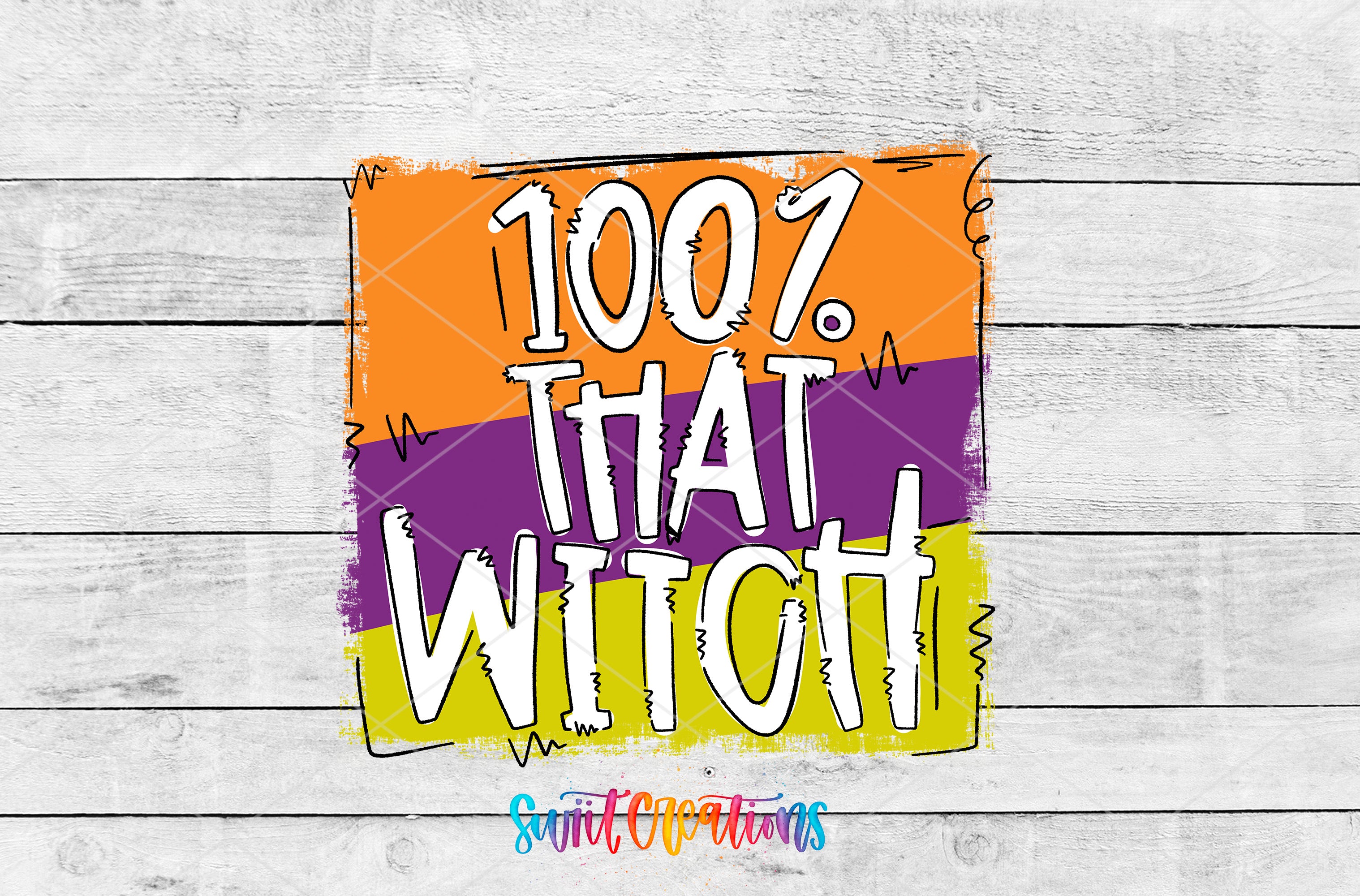 a colorful graphic with the text "1007. THAT WITCH" in a playful, artistic style.
