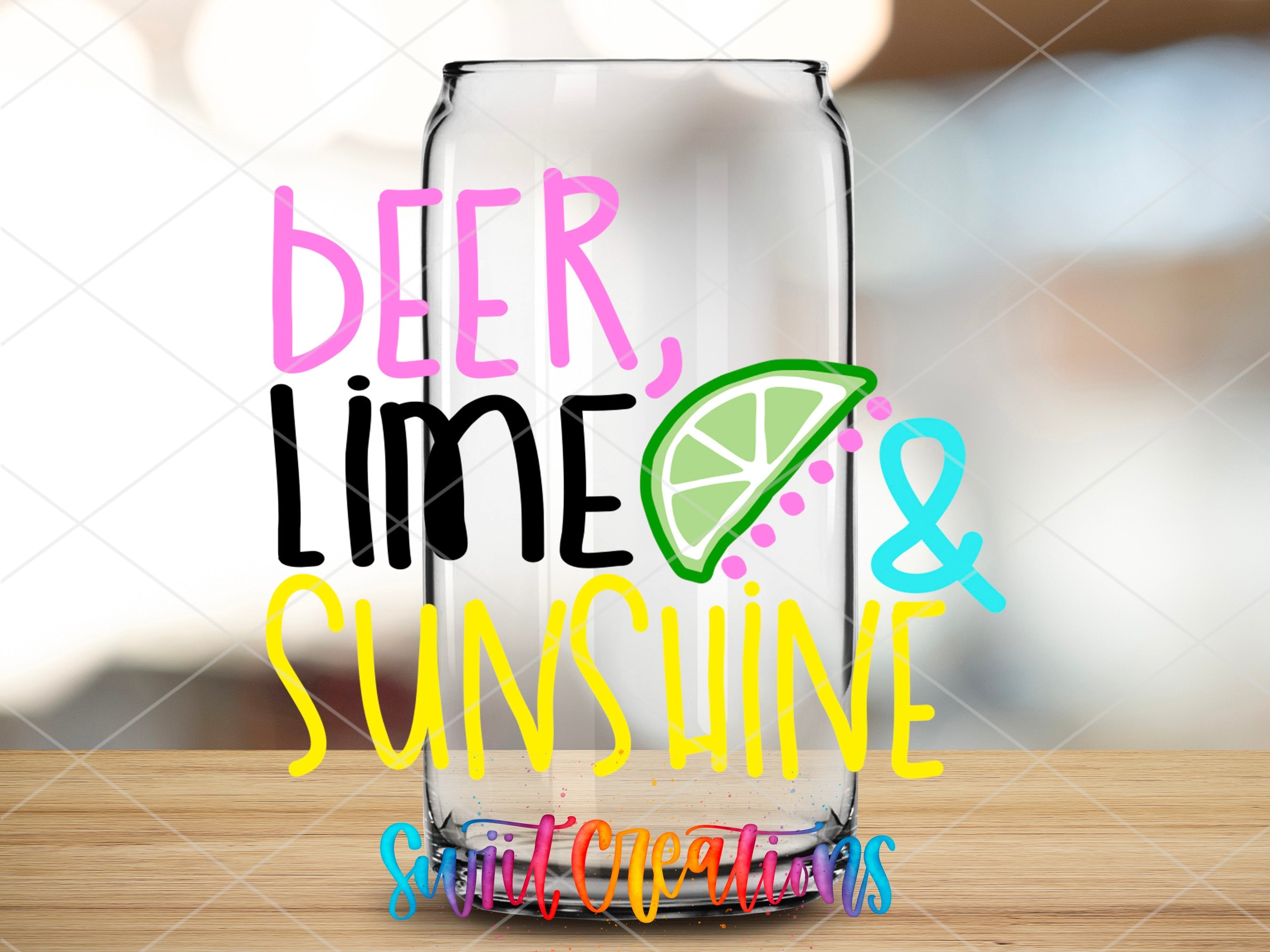 a glass with a lime and a slice of lime on it