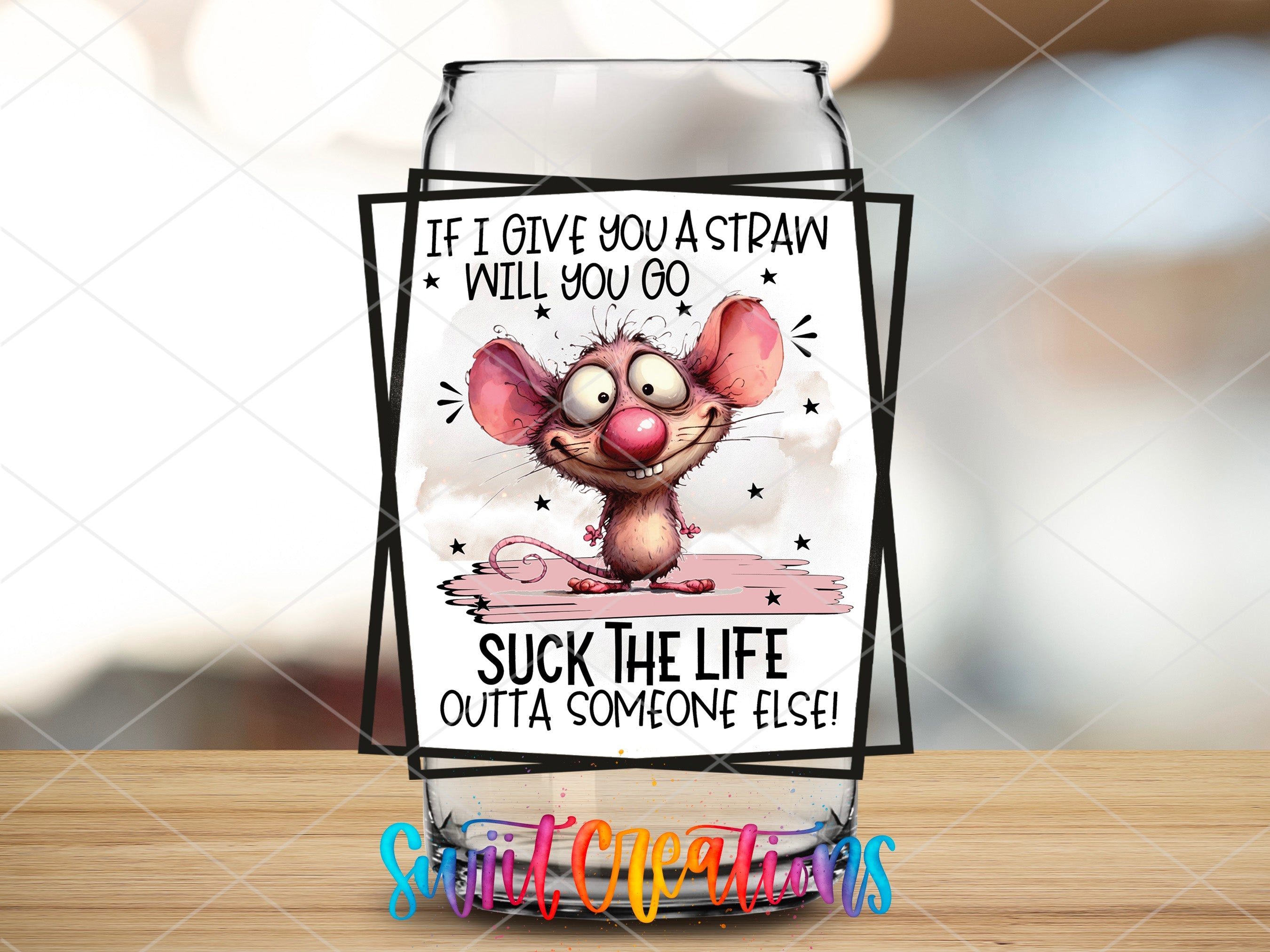 a card with a picture of a mouse on it