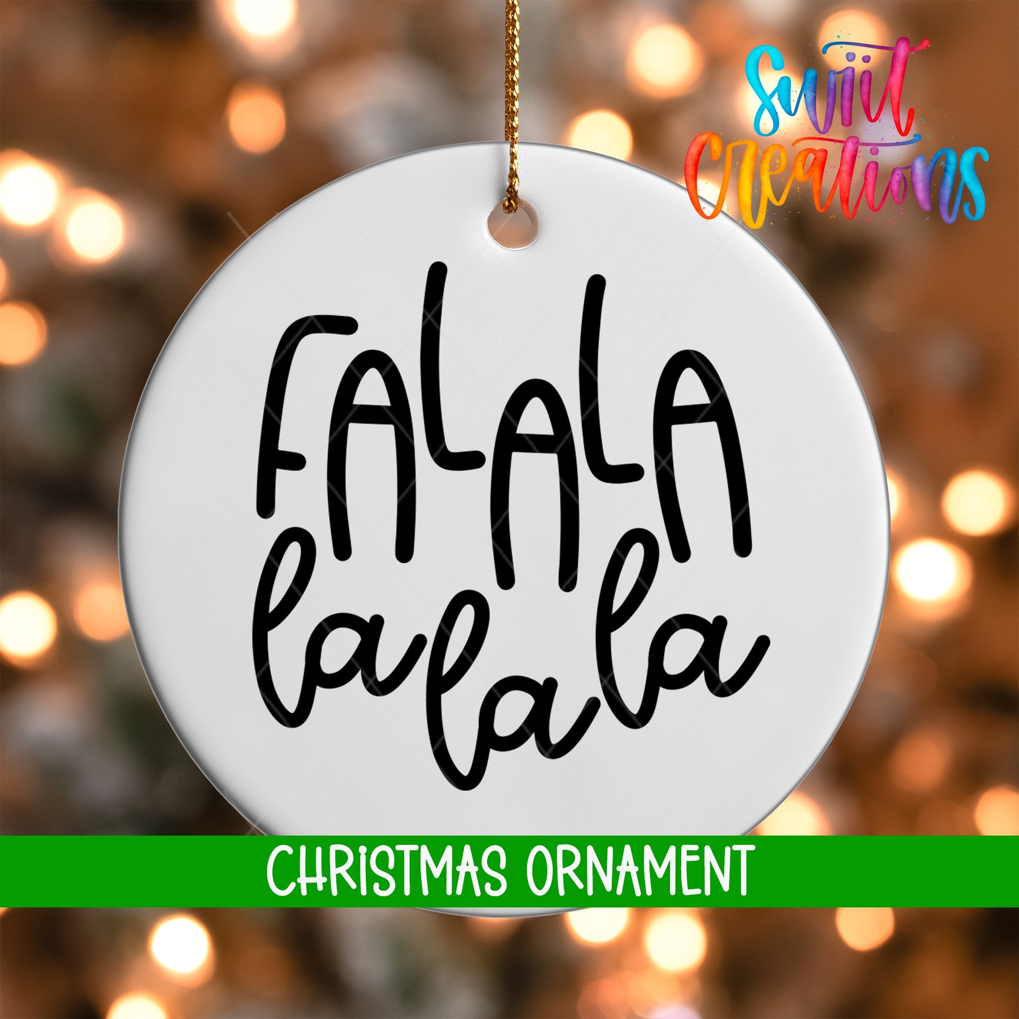 Fa La La La La Christmas Ornament | Modern Black Script Holiday Ornament | Minimalist Festive Tree Decoration | O010 - Swiit Creations