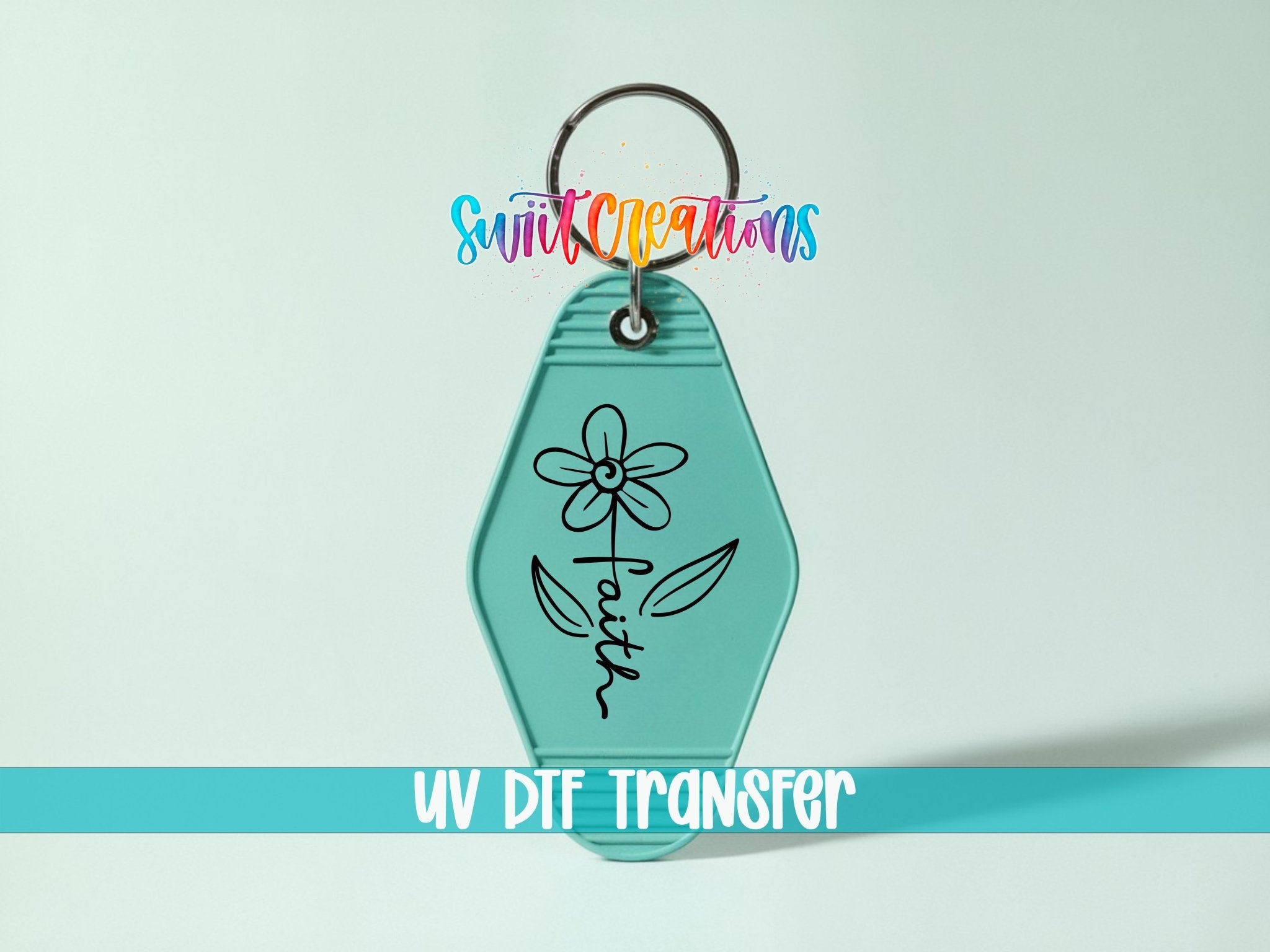 Faith Flower Motel Keychain UV DTF Transfer Decal | MK136 - Swiit Creations