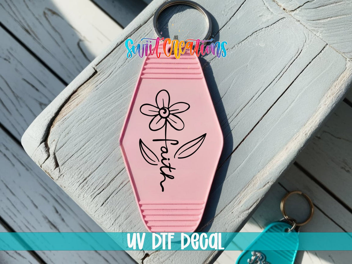 Faith Flower Motel Keychain UV DTF Transfer Decal | MK136 - Swiit Creations