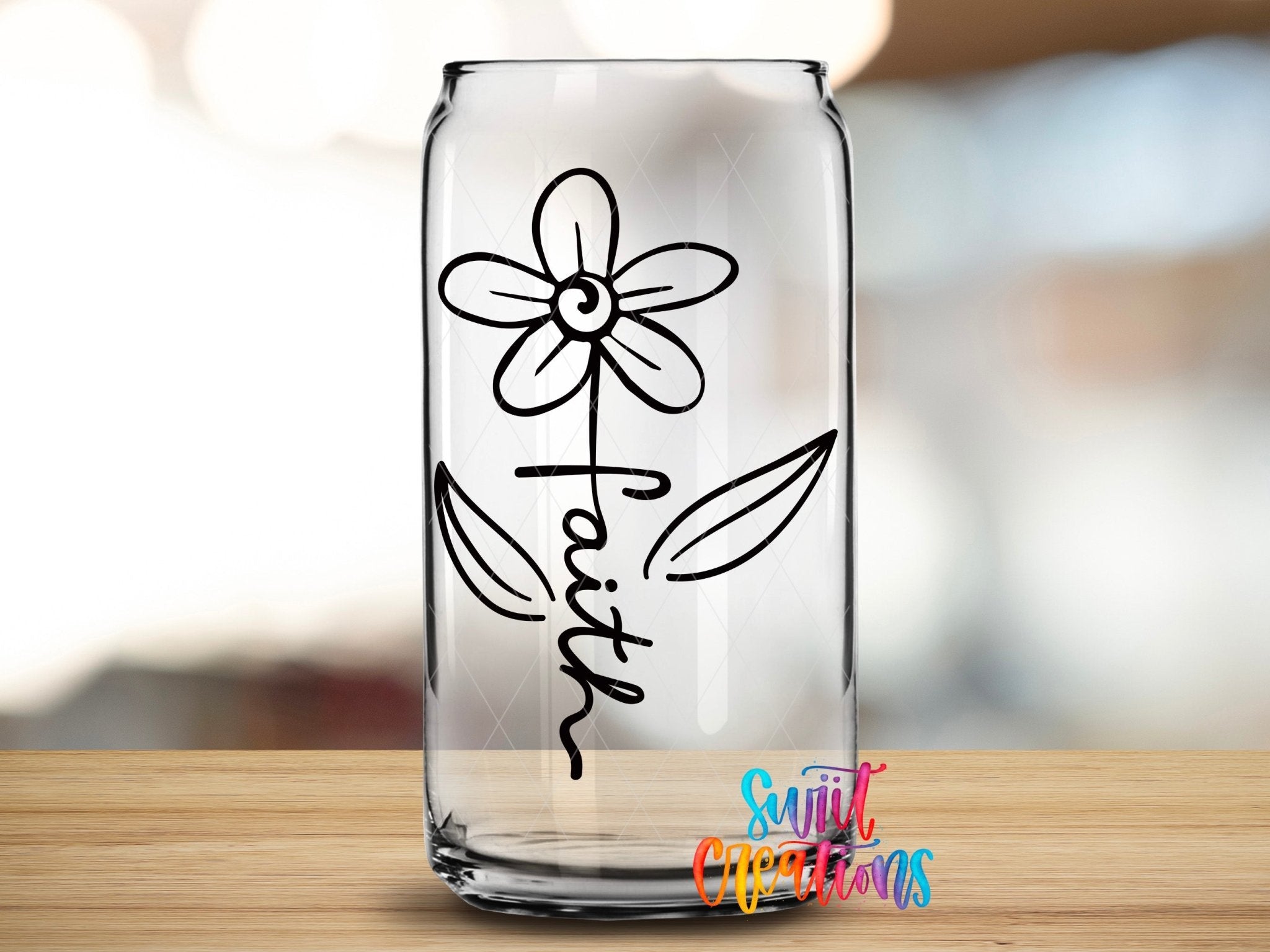 Faith Flower UV DTF Cup Decal | UV136 - Swiit Creations