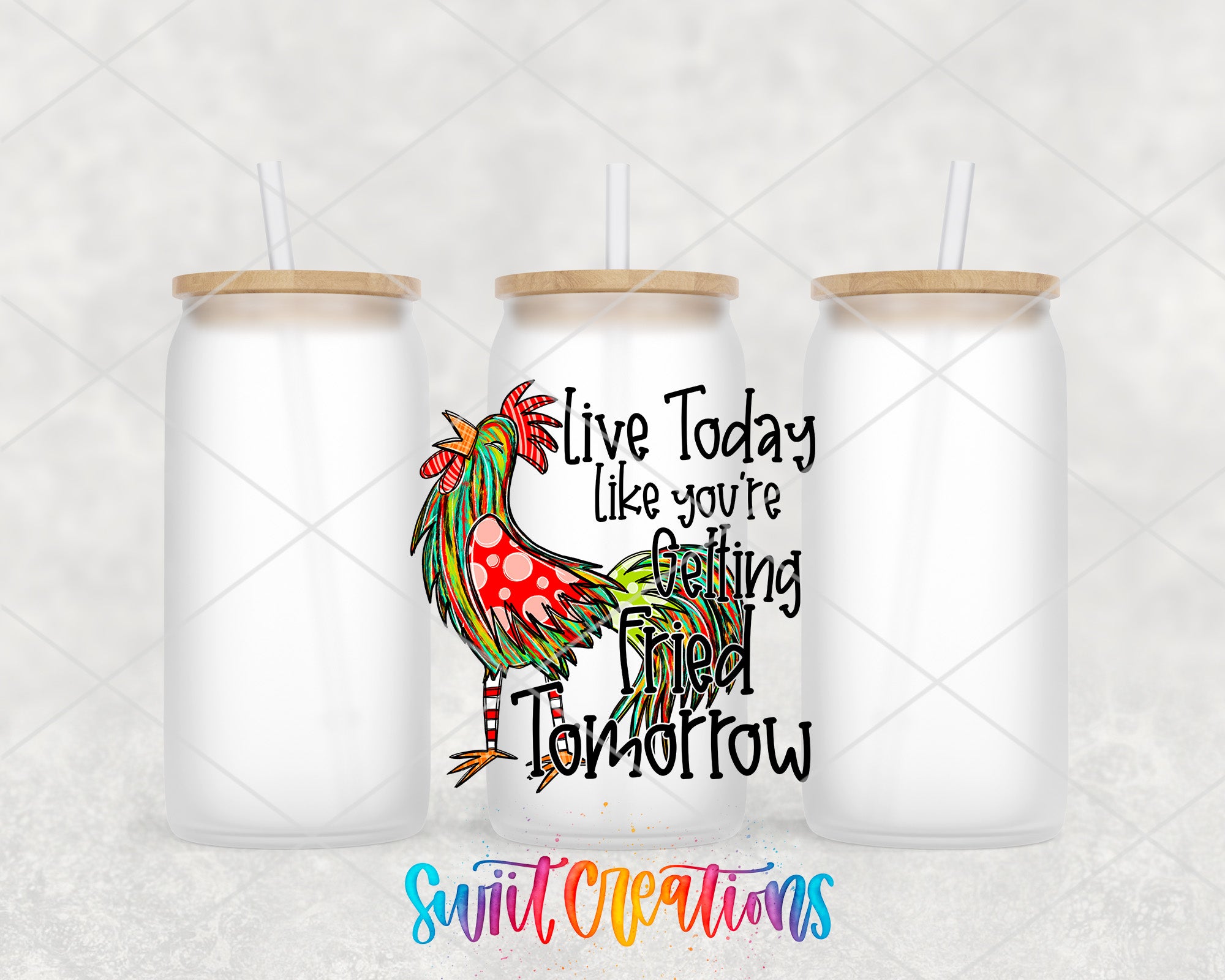 a couple of white cups with straws in them