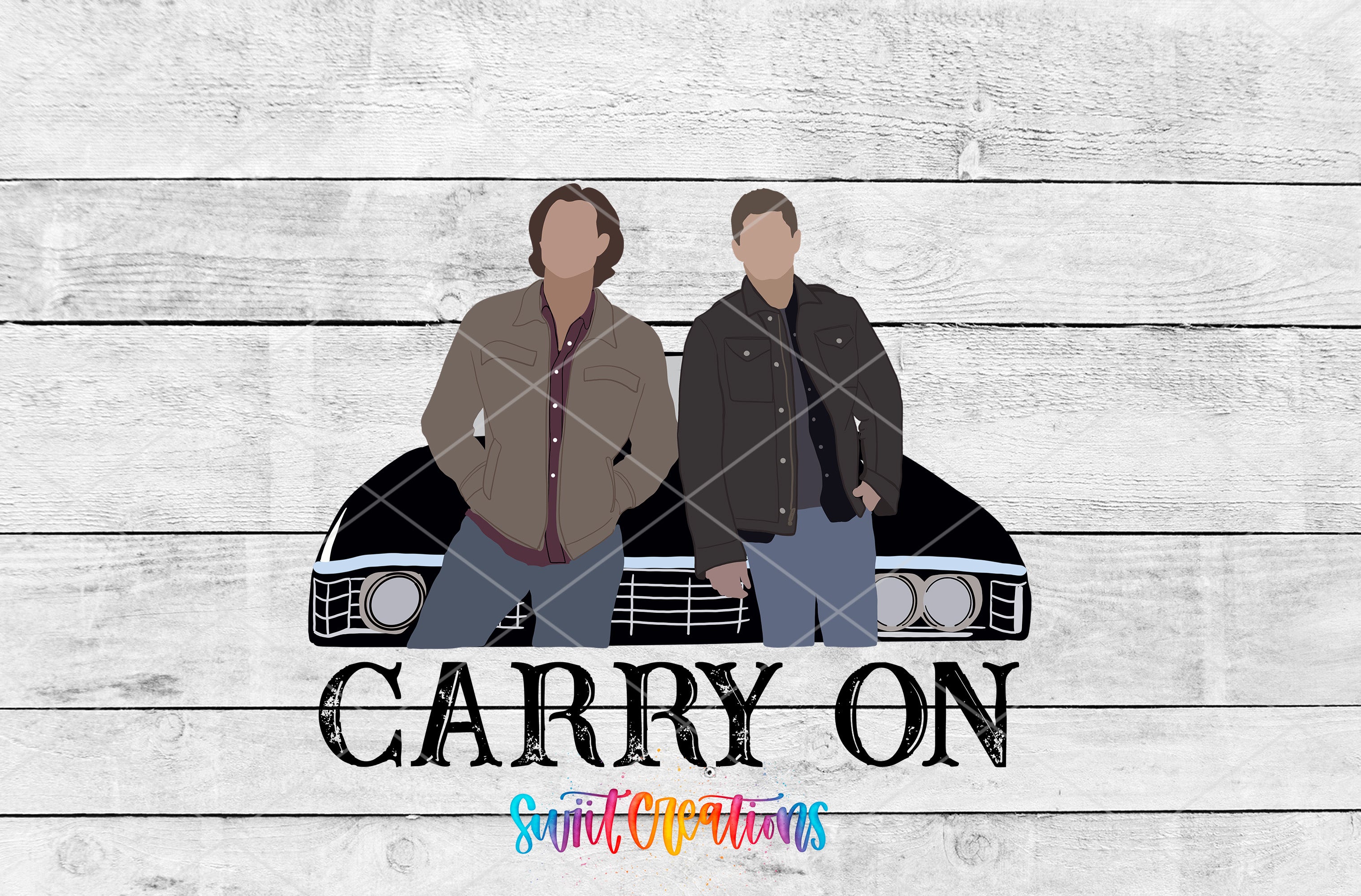 a couple of men standing next to a car