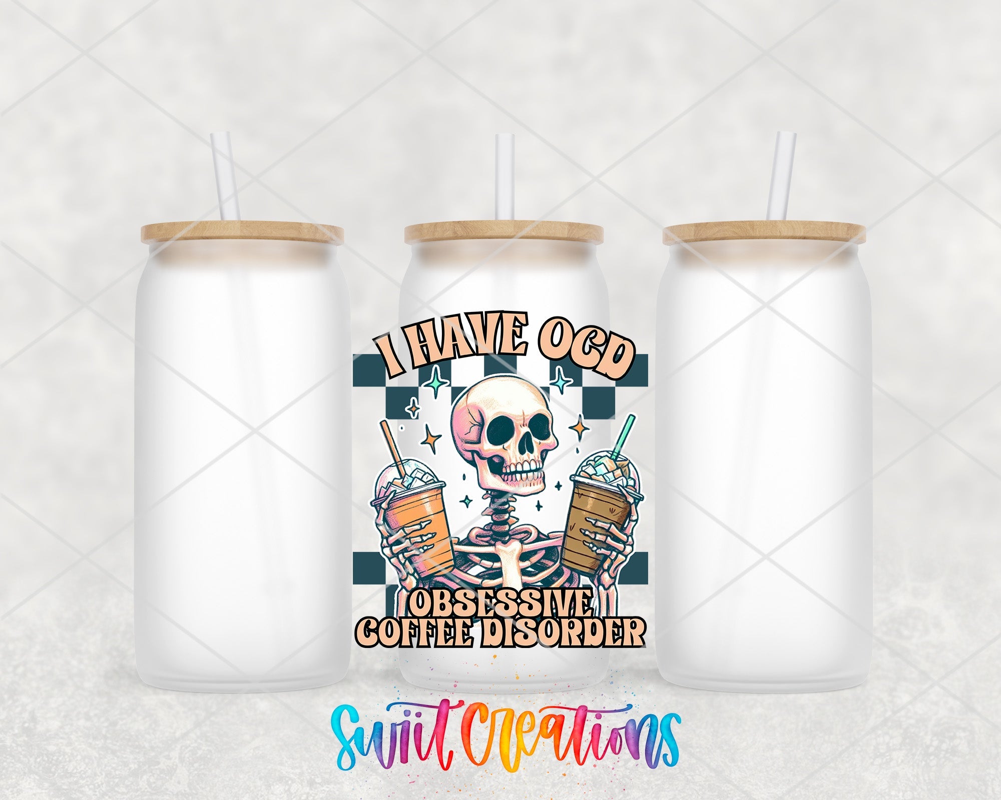 a couple of bottles of coffee with a skull on them