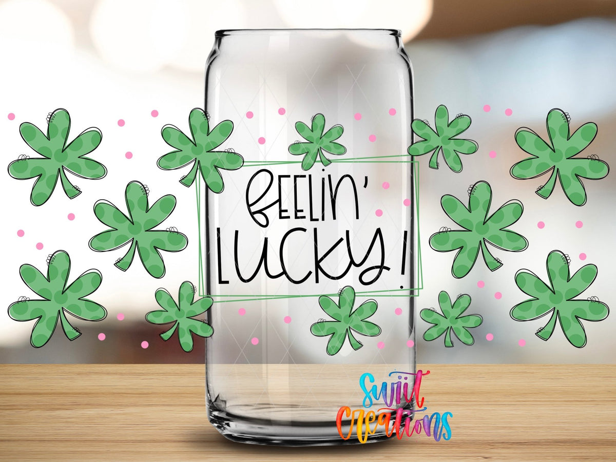 Feelin’ Lucky UV DTF Transfer Tumbler Wrap | Shamrock St Patrick’s Day | DTF028 - Swiit Creations