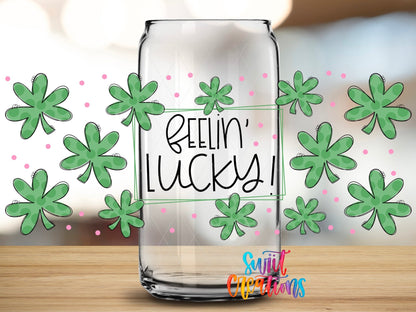 Feelin’ Lucky UV DTF Transfer Tumbler Wrap | Shamrock St Patrick’s Day | DTF028 - Swiit Creations