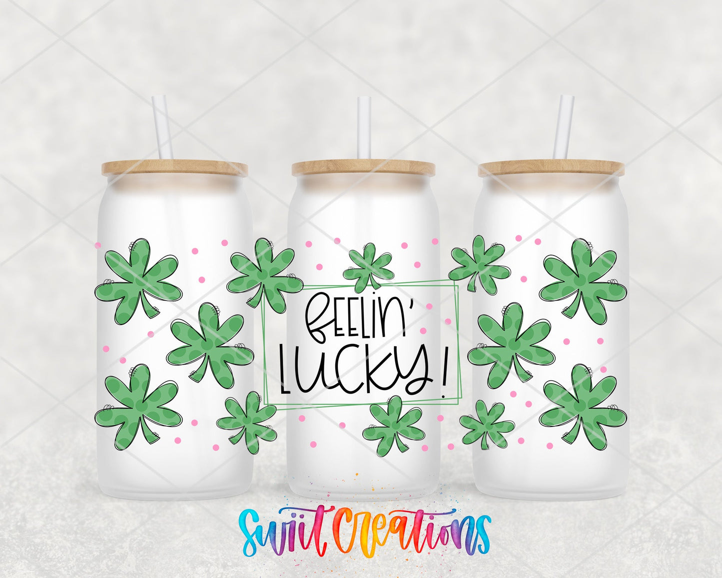 Feelin’ Lucky UV DTF Transfer Tumbler Wrap | Shamrock St Patrick’s Day | DTF028 - Swiit Creations