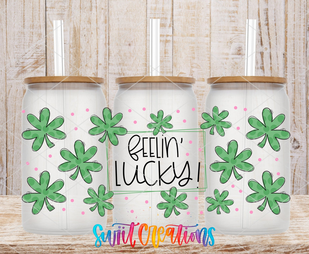 Feelin’ Lucky UV DTF Transfer Tumbler Wrap | Shamrock St Patrick’s Day | DTF028 - Swiit Creations