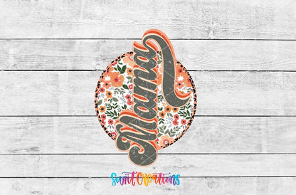Floral Mama Motel Keychain UV DTF Transfer | Retro Script Design | MK624 - Swiit Creations