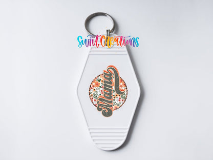 Floral Mama Motel Keychain UV DTF Transfer | Retro Script Design | MK624 - Swiit Creations