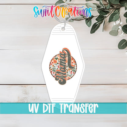 Floral Mama Motel Keychain UV DTF Transfer | Retro Script Design | MK624 - Swiit Creations