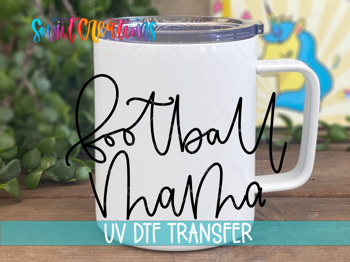 Football Mama UV DTF Decal | Sports Mom Tumbler Decal | UV870 - Swiit Creations