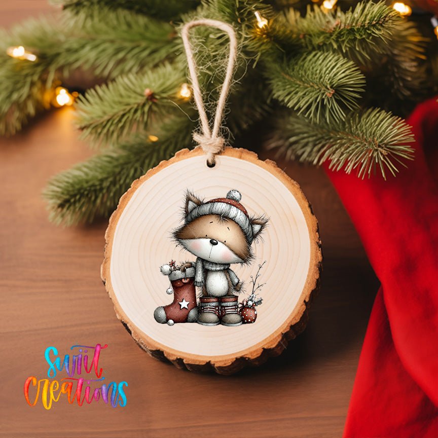Fox in Stocking Christmas UV DTF Ornament Transfer | O-1777 - Swiit Creations