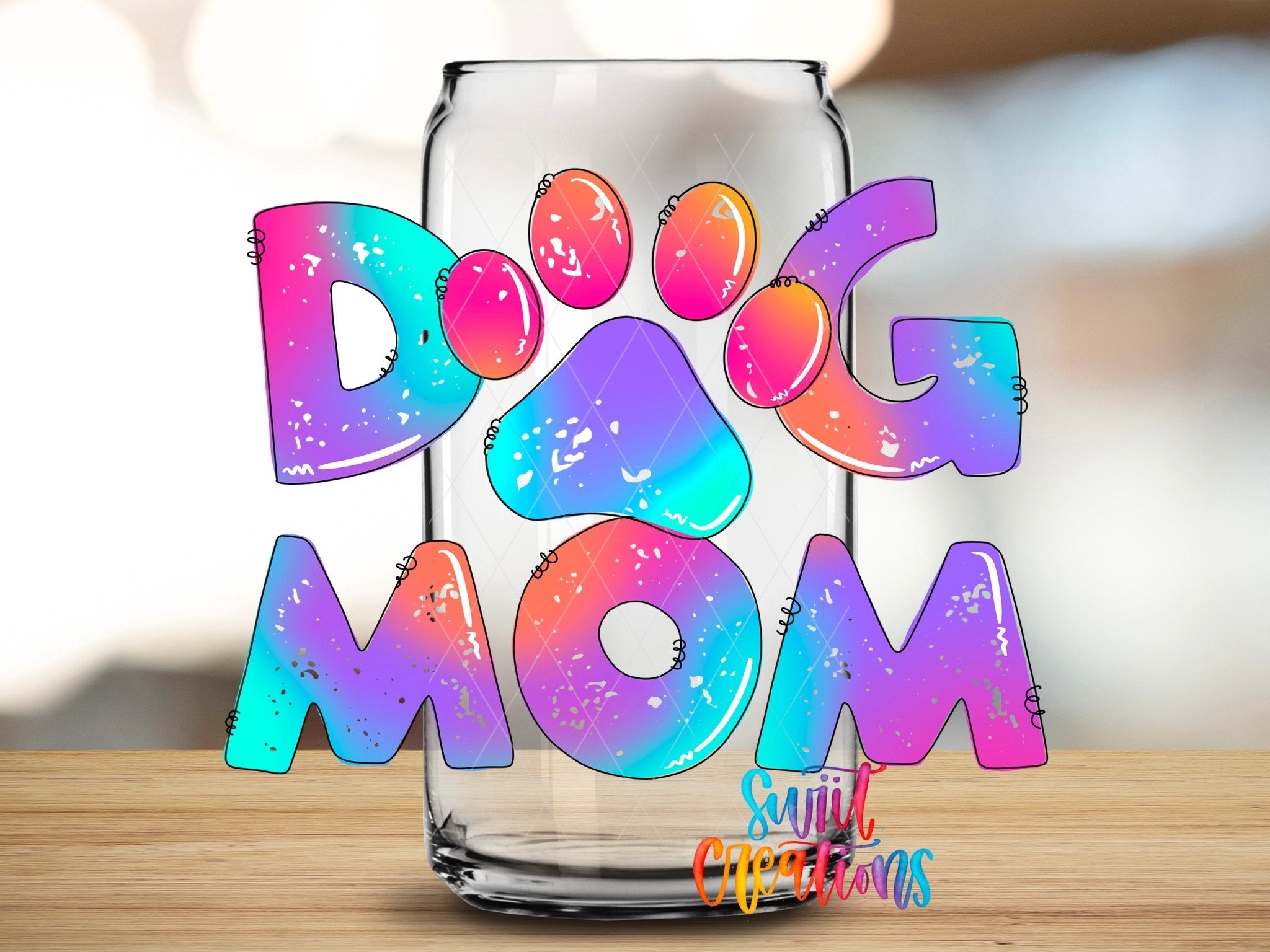 Fur Mama Dog Mom Tie Dye UV DTF Cup Decal | UV646 - Swiit Creations