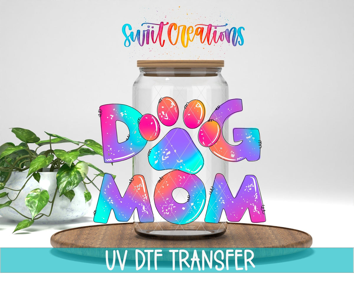Fur Mama Dog Mom Tie Dye UV DTF Cup Decal | UV646 - Swiit Creations