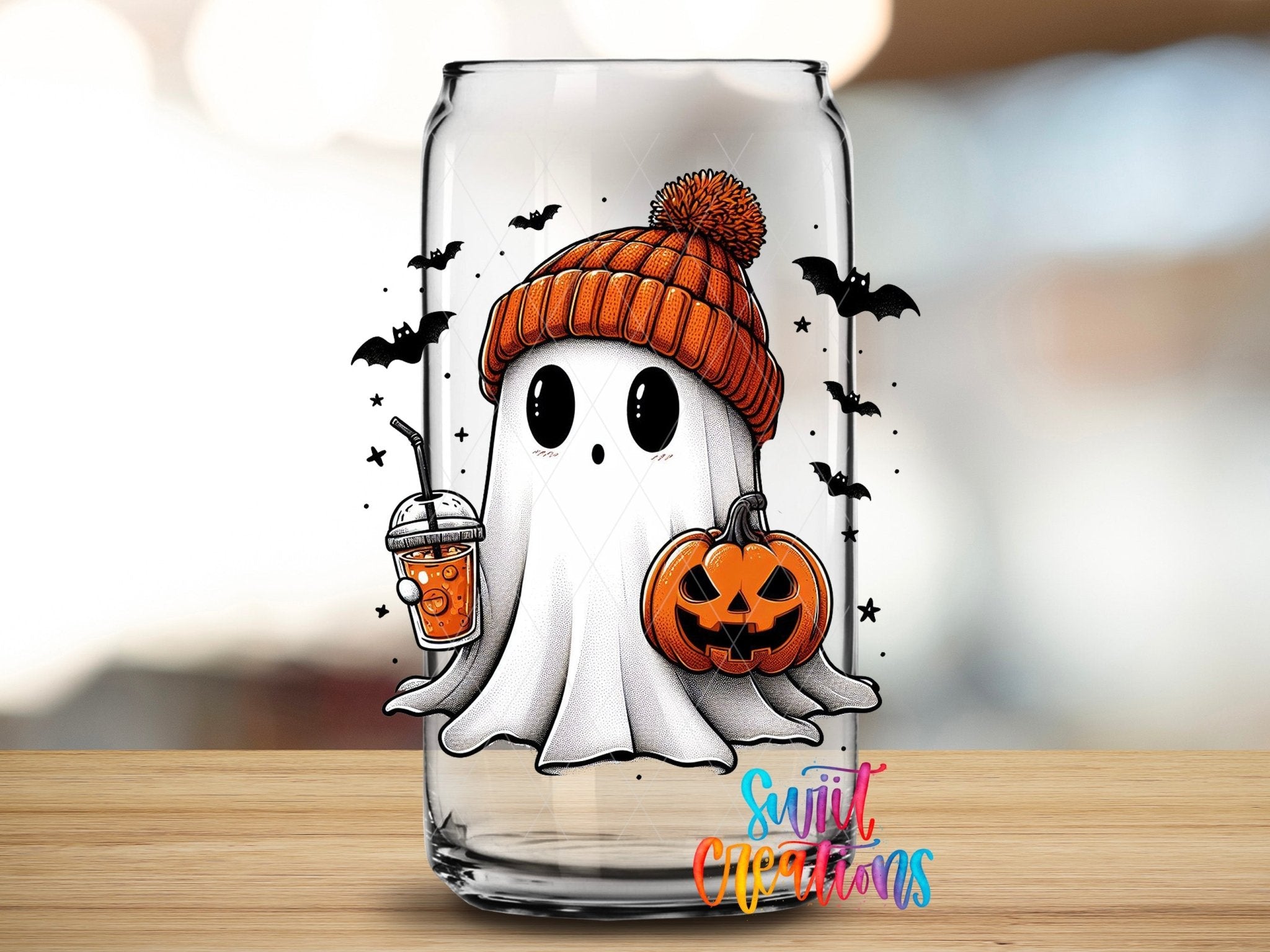 Ghostie Pumpkin Drink Halloween UV DTF Cup Decal | UV1579 - Swiit Creations