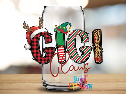 Gigi Claus Christmas UV DTF Cup Decal | UV1223 - Swiit Creations