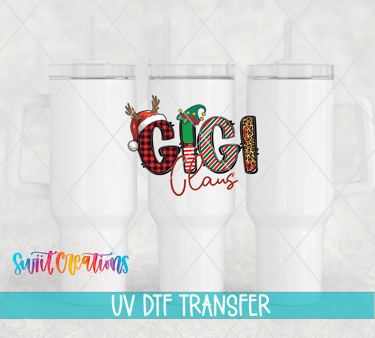 Gigi Claus Christmas UV DTF Cup Decal | UV1223 - Swiit Creations