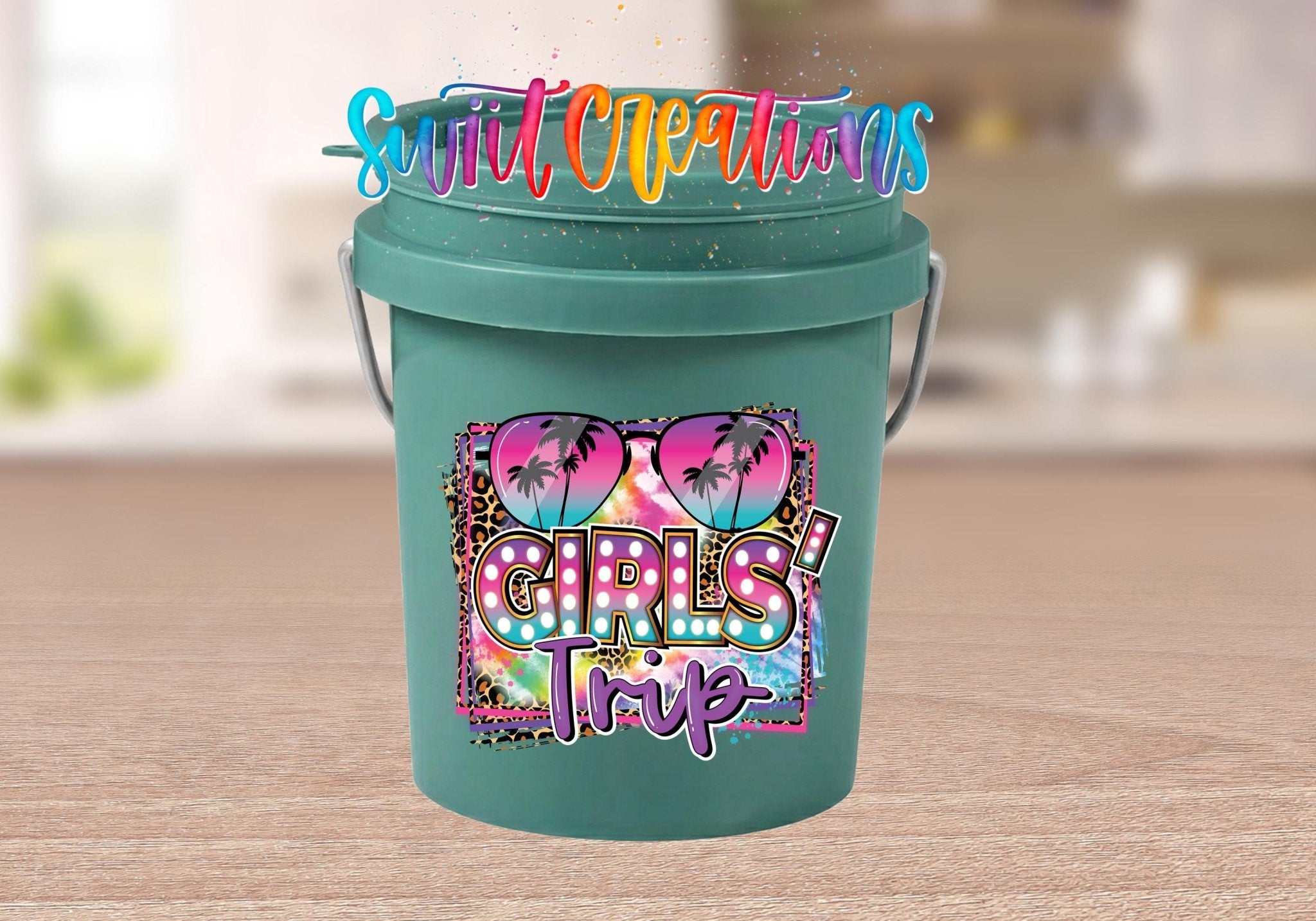 Girls Trip Tropical Mini Bucket UV DTF Transfer | MB883 - Swiit Creations
