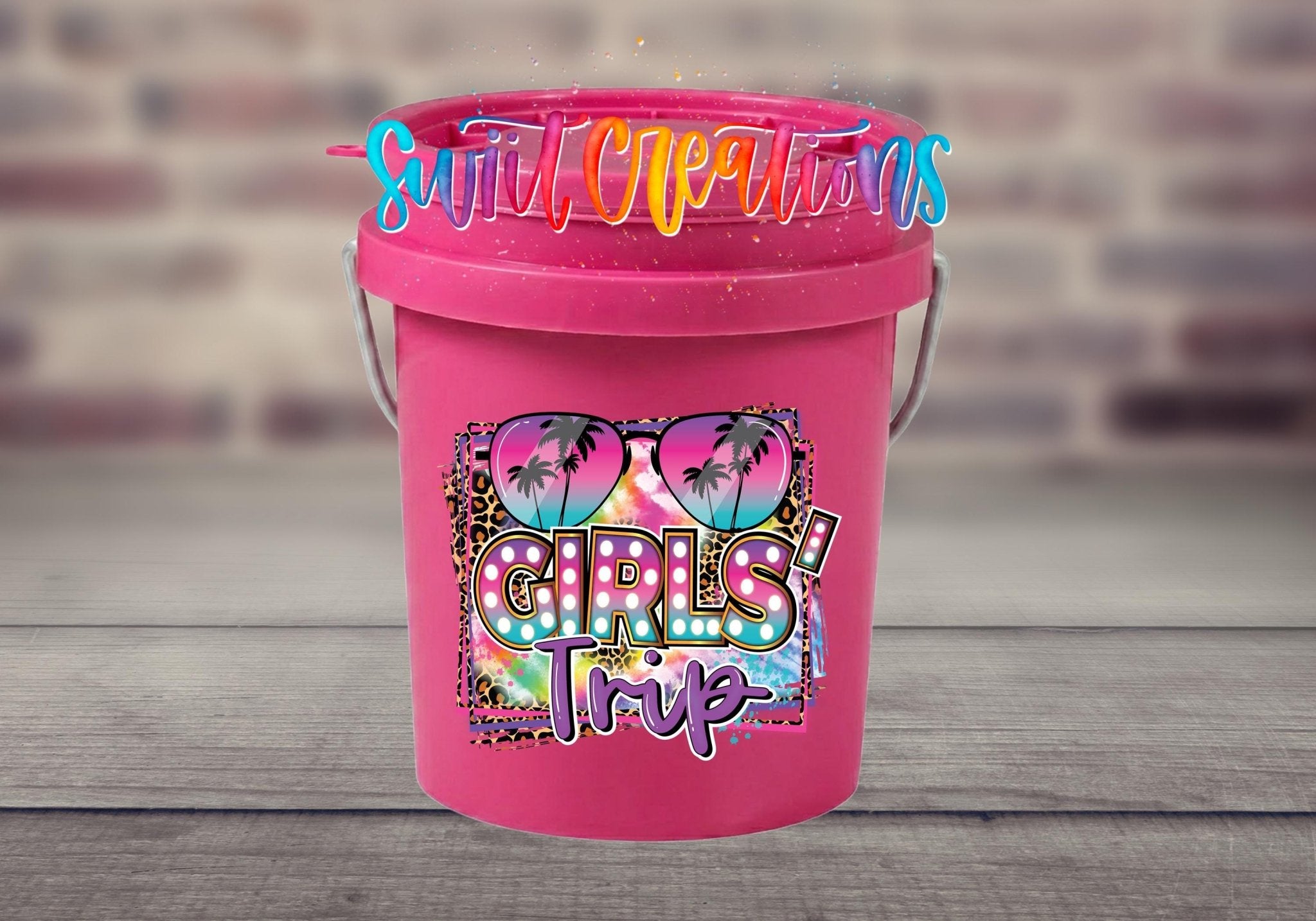 Girls Trip Tropical Mini Bucket UV DTF Transfer | MB883 - Swiit Creations