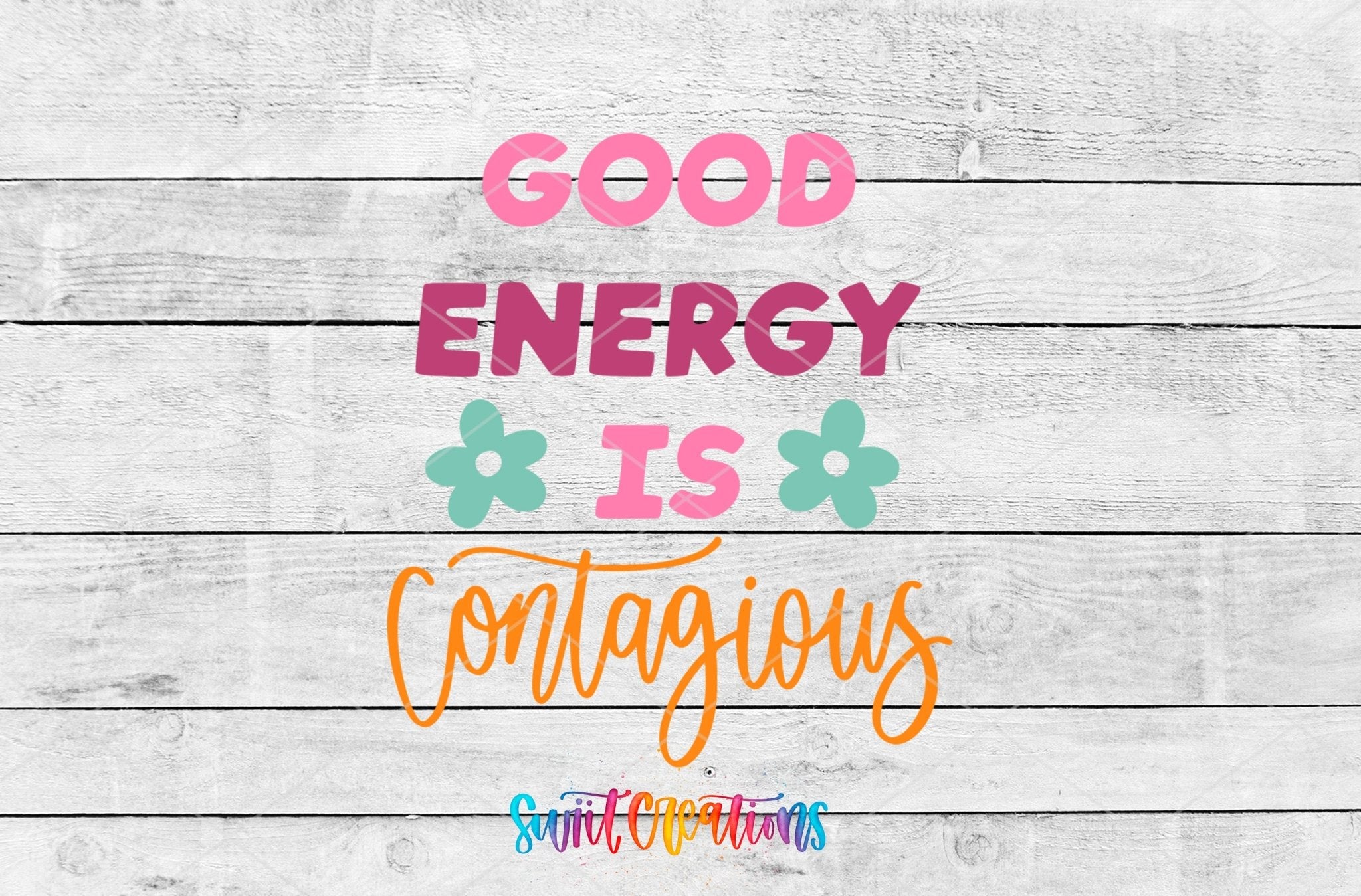 Good Energy Is Contagious Motel Keychain UV DTF Transfer | Positive Quote Decal | MK2060 - Swiit Creations