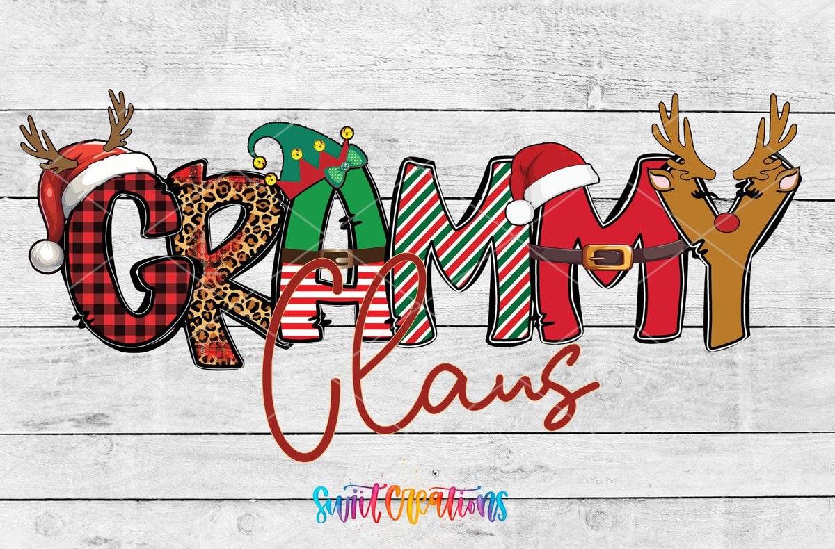Grammy Claus Christmas UV DTF Cup Decal | UV1225 - Swiit Creations