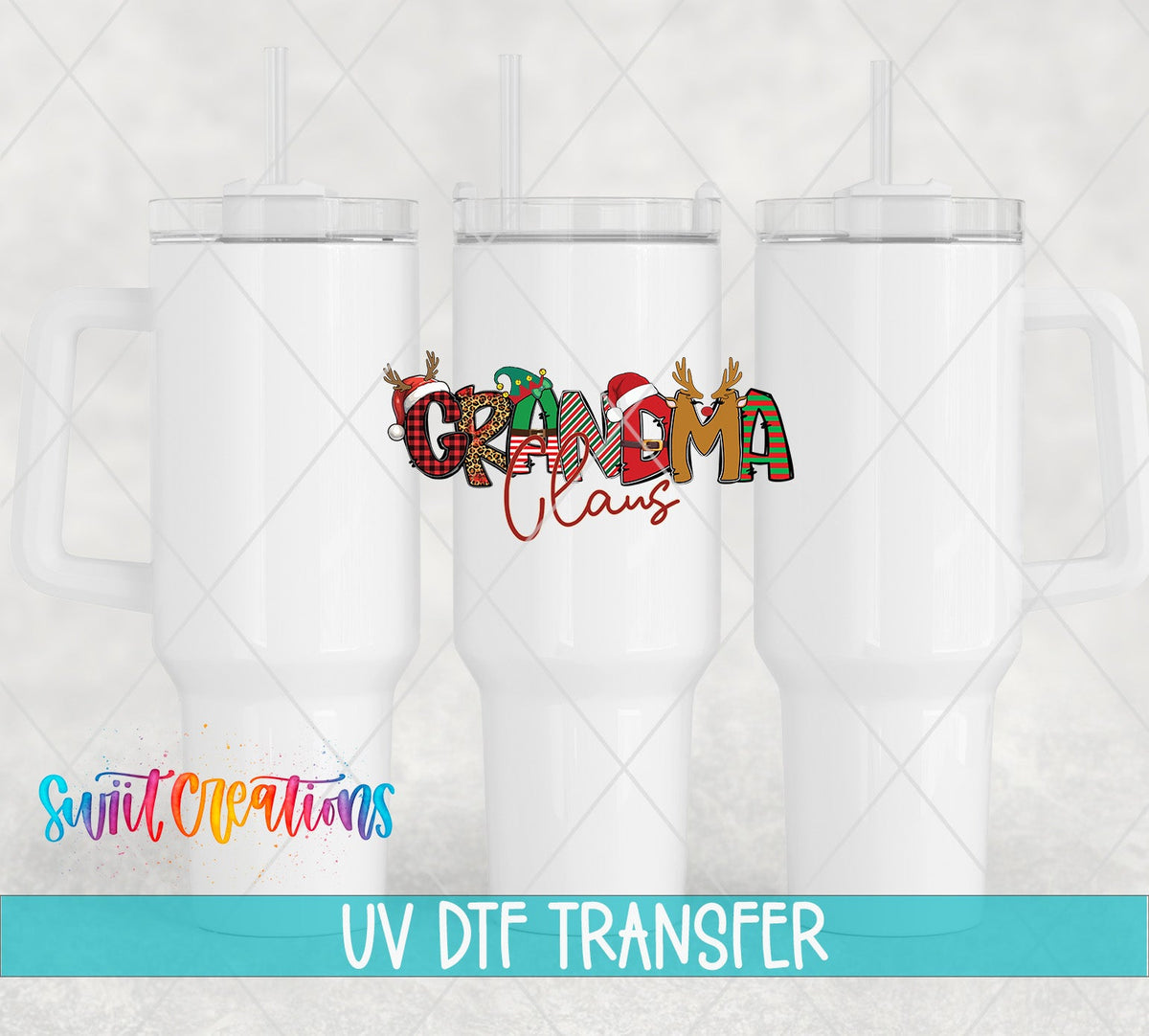 Grandma Claus Christmas UV DTF Cup Decal | UV1226 - Swiit Creations