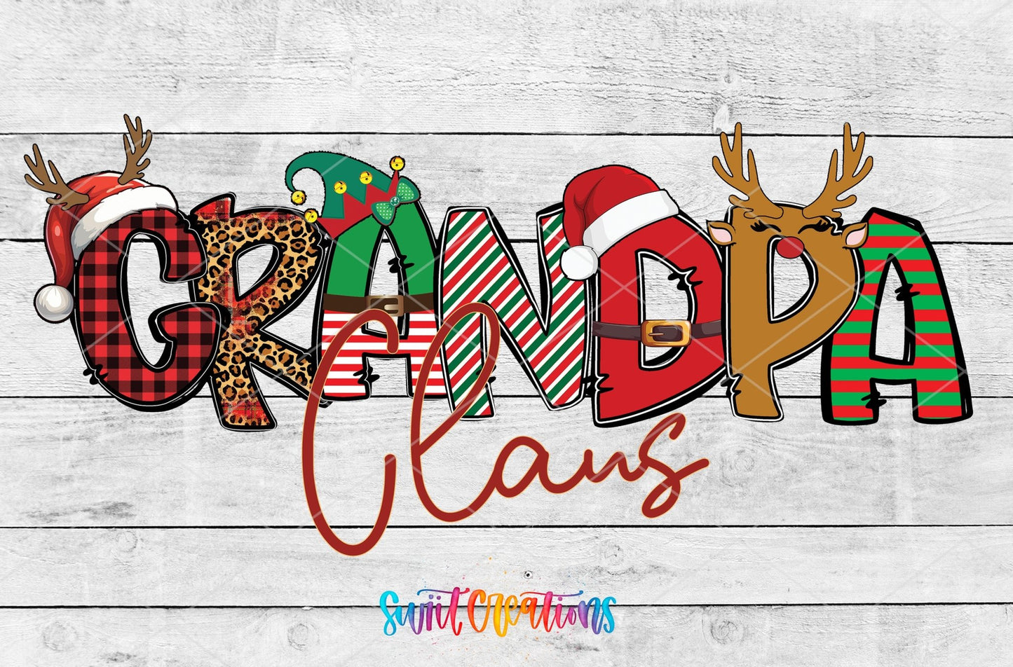 Grandpa Claus Christmas UV DTF Cup Decal | UV1227 - Swiit Creations