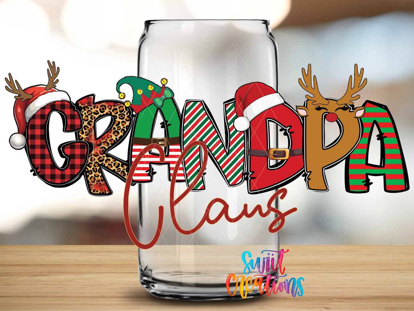 Grandpa Claus Christmas UV DTF Cup Decal | UV1227 - Swiit Creations