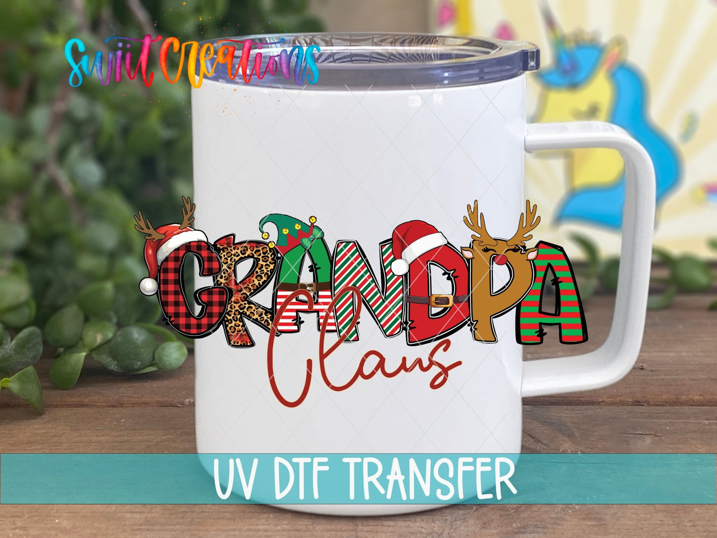 Grandpa Claus Christmas UV DTF Cup Decal | UV1227 - Swiit Creations