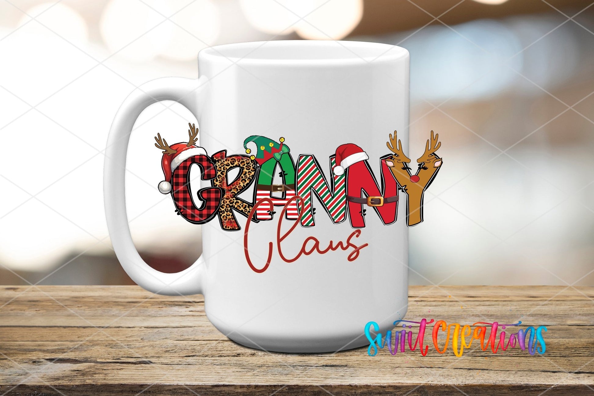 Granny Claus Christmas UV DTF Cup Decal | UV1229 - Swiit Creations