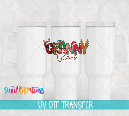 Granny Claus Christmas UV DTF Cup Decal | UV1229 - Swiit Creations