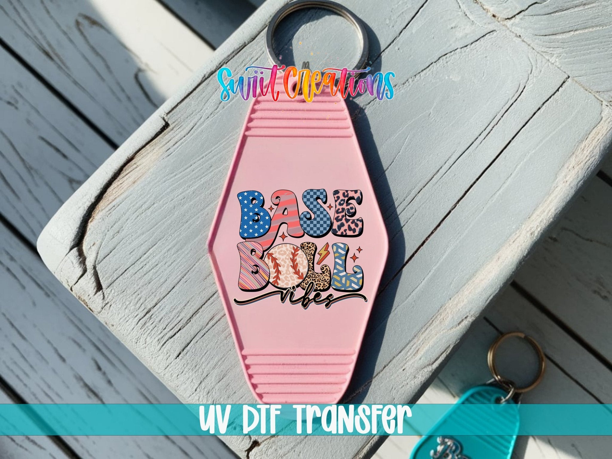 Groovy Baseball Vibes Motel Keychain UV DTF Transfer | MK1500 - Swiit Creations