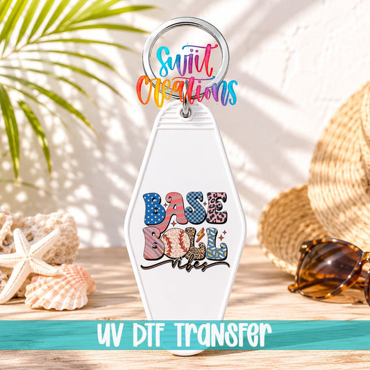 Groovy Baseball Vibes Motel Keychain UV DTF Transfer | MK1500 - Swiit Creations