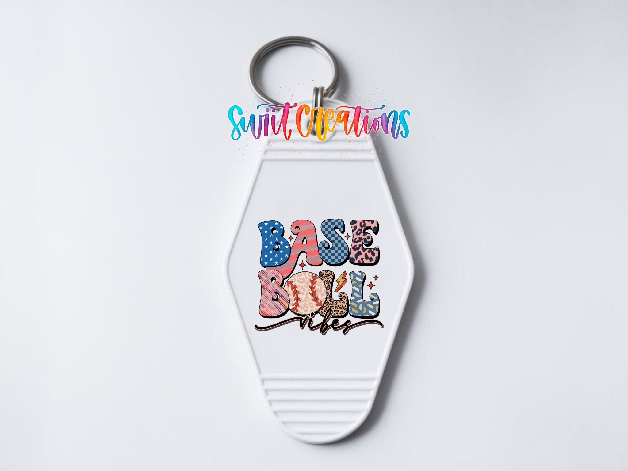 Groovy Baseball Vibes Motel Keychain UV DTF Transfer | MK1500 - Swiit Creations