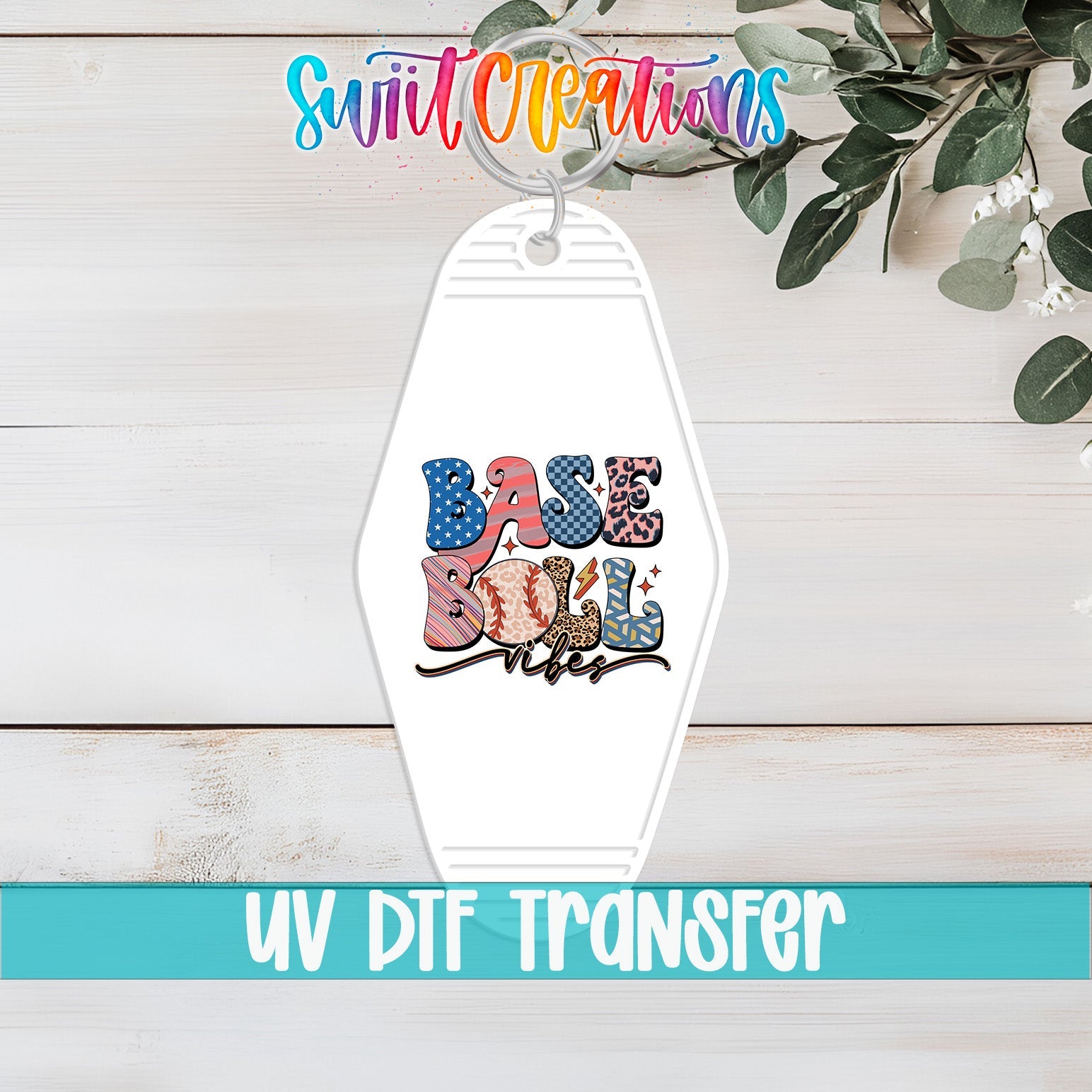 Groovy Baseball Vibes Motel Keychain UV DTF Transfer | MK1500 - Swiit Creations