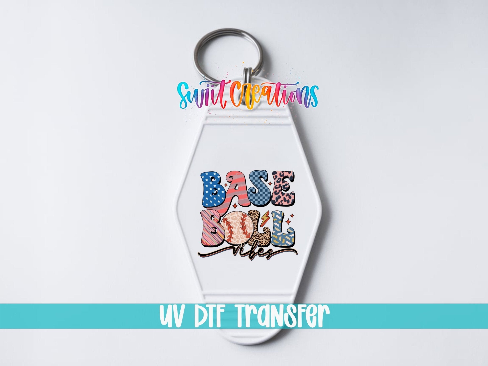 Groovy Baseball Vibes Motel Keychain UV DTF Transfer | MK1500 - Swiit Creations
