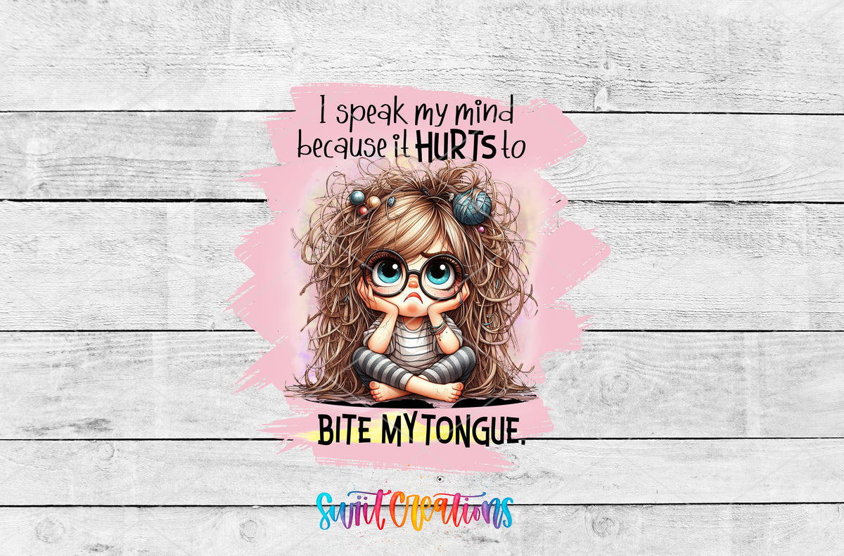 I Speak My Mind artwork detail for the finished 16 oz tumbler