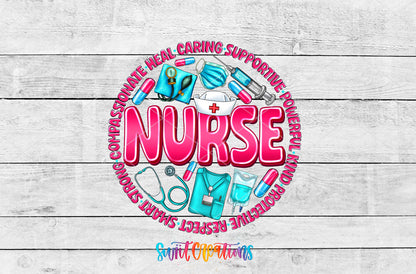 Nurse Appreciation artwork detail for the finished 16 oz tumbler