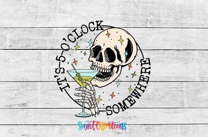 It Is Five O Clock Somewhere artwork detail for the finished 16 oz tumbler