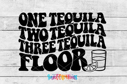 One Tequila Two Tequila Floor artwork detail for the finished 16 oz tumbler