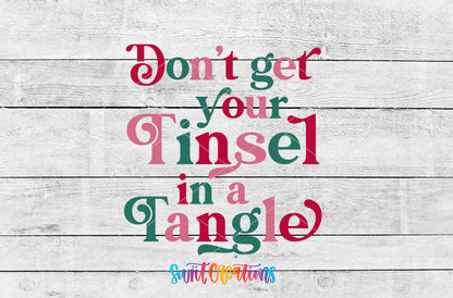 Do Not Get Your Tinsel in a Tangle artwork detail for the finished 16 oz tumbler