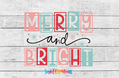 Merry and Bright Pastel Blocks artwork detail for the finished 16 oz tumbler