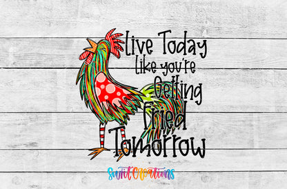 Live Today Fried Tomorrow artwork detail for the finished 16 oz tumbler