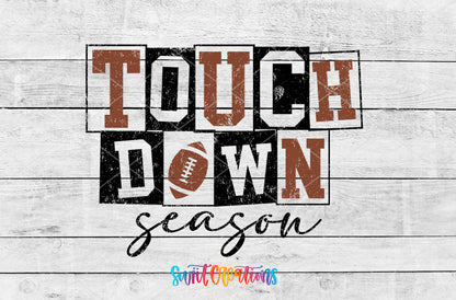 Touchdown Season artwork detail for the finished 16 oz tumbler