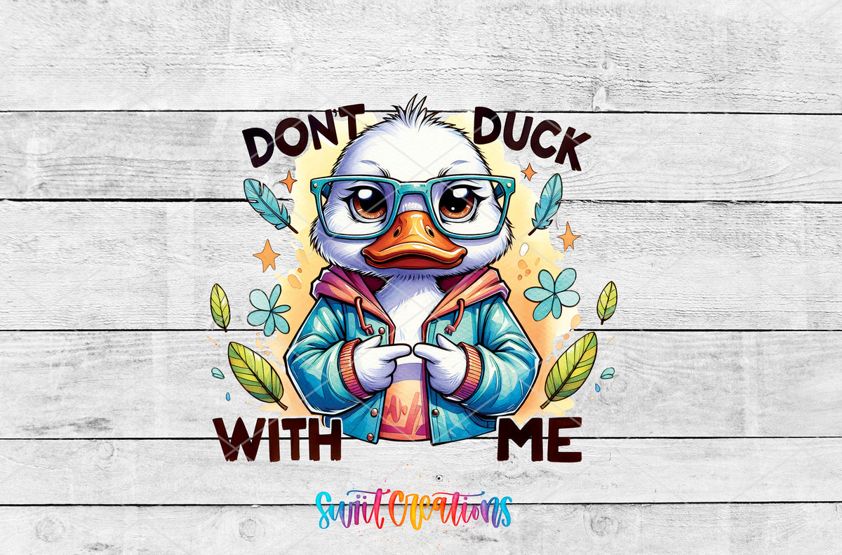 Do Not Duck With Me Glasses artwork detail for the finished 16 oz tumbler