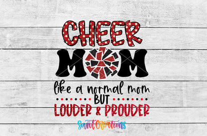 Cheer Mom Red artwork detail for the finished 16 oz tumbler