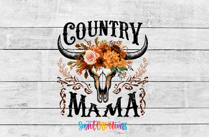 Country Mama artwork detail for the finished 16 oz tumbler